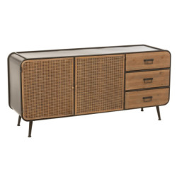 Černá kovovo-dřevěná komoda se šuplíky na nožičkách Closet High - 160*46*76 cm