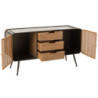 Černá kovovo-dřevěná komoda se šuplíky na nožičkách Closet High - 145*45*78 cm