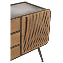 Černá kovovo-dřevěná komoda se šuplíky na nožičkách Closet High - 145*45*78 cm