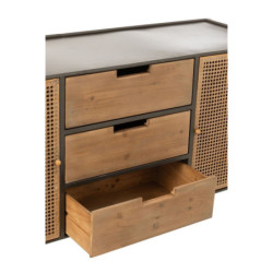 Černá kovovo-dřevěná komoda se šuplíky na nožičkách Closet High - 145*45*78 cm