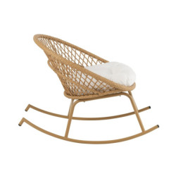 Béžové ratanové zahradní houpací křeslo Zayo Beige - 118*82*78 cm