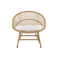 Béžové ratanové zahradní houpací křeslo Zayo Beige - 118*82*78 cm