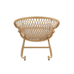 Béžové ratanové zahradní houpací křeslo Zayo Beige - 118*82*78 cm