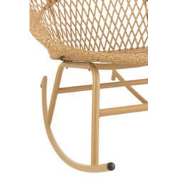 Béžové ratanové zahradní houpací křeslo Zayo Beige - 118*82*78 cm