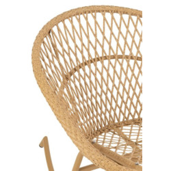 Béžové ratanové zahradní houpací křeslo Zayo Beige - 118*82*78 cm