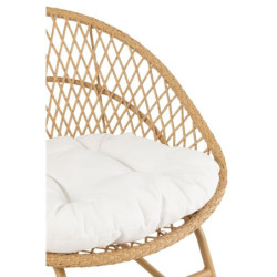 Béžové ratanové zahradní houpací křeslo Zayo Beige - 118*82*78 cm