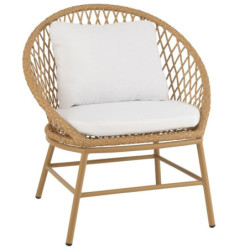 Béžové ratanové zahradní křeslo Zayo Beige - 59*74*81cm