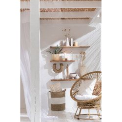Béžové ratanové zahradní točící křeslo Zayo Beige - 88*92*100cm