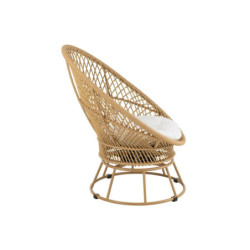 Béžové ratanové zahradní točící křeslo Zayo Beige - 88*92*100cm