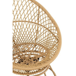 Béžové ratanové zahradní točící křeslo Zayo Beige - 88*92*100cm