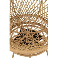 Béžové ratanové zahradní točící křeslo Zayo Beige - 88*92*100cm
