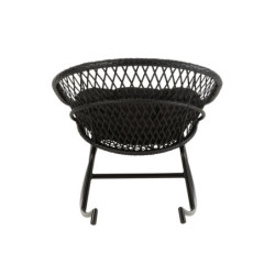 Černé ratanové zahradní houpací křeslo Zayo Black - 118*82*78 cm