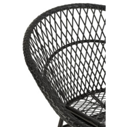Černé ratanové zahradní houpací křeslo Zayo Black - 118*82*78 cm
