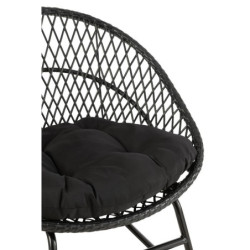 Černé ratanové zahradní houpací křeslo Zayo Black - 118*82*78 cm