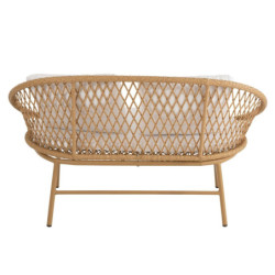 Béžová ratanová zahradní dvojsedačka Zayo Beige - 129*61*81cm