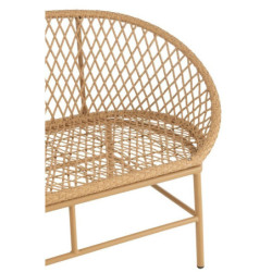 Béžová ratanová zahradní dvojsedačka Zayo Beige - 129*61*81cm