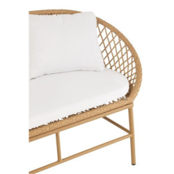 Béžová ratanová zahradní dvojsedačka Zayo Beige - 129*61*81cm