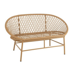 Béžová ratanová zahradní dvojsedačka Zayo Beige - 129*61*81cm