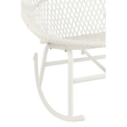 Bílé ratanové zahradní houpací křeslo Zayo White - 118*82*78 cm