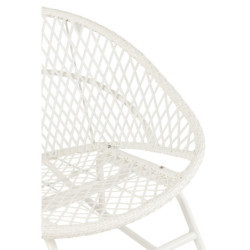 Bílé ratanové zahradní houpací křeslo Zayo White - 118*82*78 cm