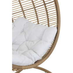 Závěsné béžové zahradní ratanové křeslo Lounge Beige -119*110*193 cm