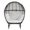 Černé ratanové zahradní křeslo Lounge Black Oval - 115*110*148 cm