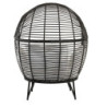 Černé ratanové zahradní křeslo Lounge Black Oval - 115*110*148 cm