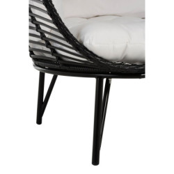 Černé ratanové zahradní křeslo Lounge Black Oval - 115*110*148 cm