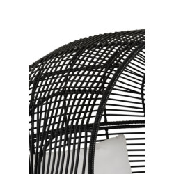 Černé ratanové zahradní křeslo Lounge Black Oval - 115*110*148 cm