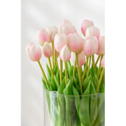 Kytice 7ks světle růžových realistických tulipánů Tulips - 45cm