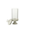 Bílá keramická dóza na noze s víkem Hella White M - Ø 11*31cm