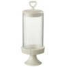 Bílá keramická dóza na noze s víkem Hella White M - Ø 11*31cm