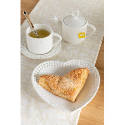 Bílý keramický talíř / miska ve tvaru srdce Hella White - 22*22*4 cm