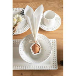 Bílý keramický servírovací podnos Hella White - 32*17*3 cm