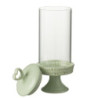 Zelená keramická dóza na noze s víkem Hella Pastel Green M - Ø 11*31cm