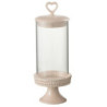 Růžová keramická dóza na noze s víkem Hella Pastel Pink M - Ø 11*31cm