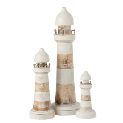 Dřevěná dekorace maják Lighthouse Alabasia Wood M - Ø10*25cm