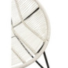 Bílo-černé kovové houpací křeslo s výpletem Pam White - 56*65*67 cm