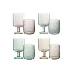 4ks barevná sklenička na noze s bublinkami Louise - Ø8*13cm / 360ml