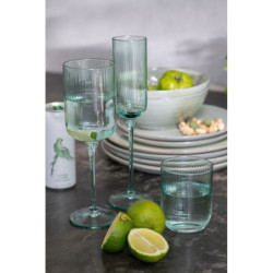 Mentolová sklenička na vodu s vroubkováním Ralph - Ø7*9cm / 260ml
