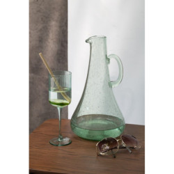 Mentolová sklenička na víno s vroubkováním Ralph - Ø7*23cm / 370ml