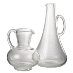 Transparetní skleněný džbán s bublinkami Yones L - 19*19*34cm