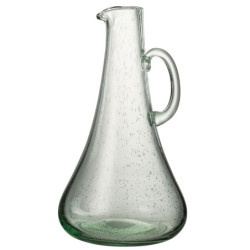 Zelený skleněný džbán s bublinkami Yones L - 19*19*34cm