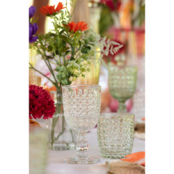 Zelená reliéfní sklenička Embossed - Ø9*10cm / 250ml