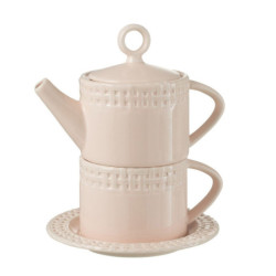 Růžový keramický Tea for One Hella Pastel Pink - 18*16*22 cm