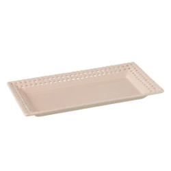 Růžový keramický servírovací podnos Hella Pastel Pink - 32*17*3 cm