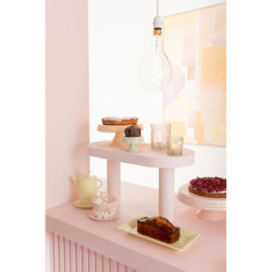 Růžový keramický servírovací podnos s poklopem Hella Pastel Pink - Ø16*13 cm