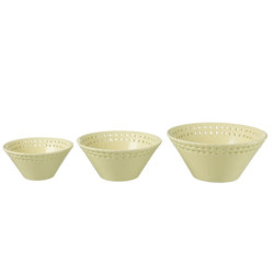 3ks žlutá keramická miska Hella Yellow - Ø14*6 / Ø17*7 / Ø19*9 cm