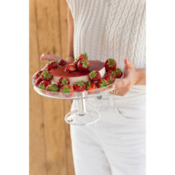 Transparentní skleněný podnos na dort Cake Tray - Ø 27*14cm