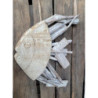 Dřevěná dekorace ryba na provázku s bílou patinou Fish flat - 22*4*28cm